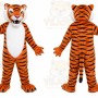 Orange Tiger Mascot Costume with Custom Logo
