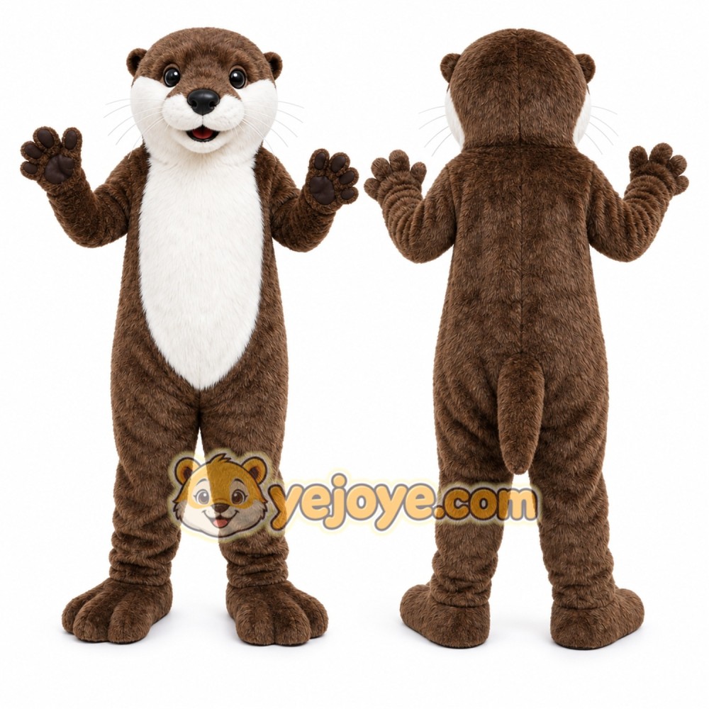 Brown Otter Mascot Costume with Custom Logo Brown Otter Mascot Costume with Custom Logo