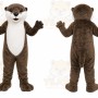 Brown Otter Mascot Costume with Custom Logo