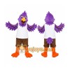 Purple Bird Mascot Costume with Custom Logo