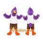 Purple Bird Mascot Costume with Custom Logo