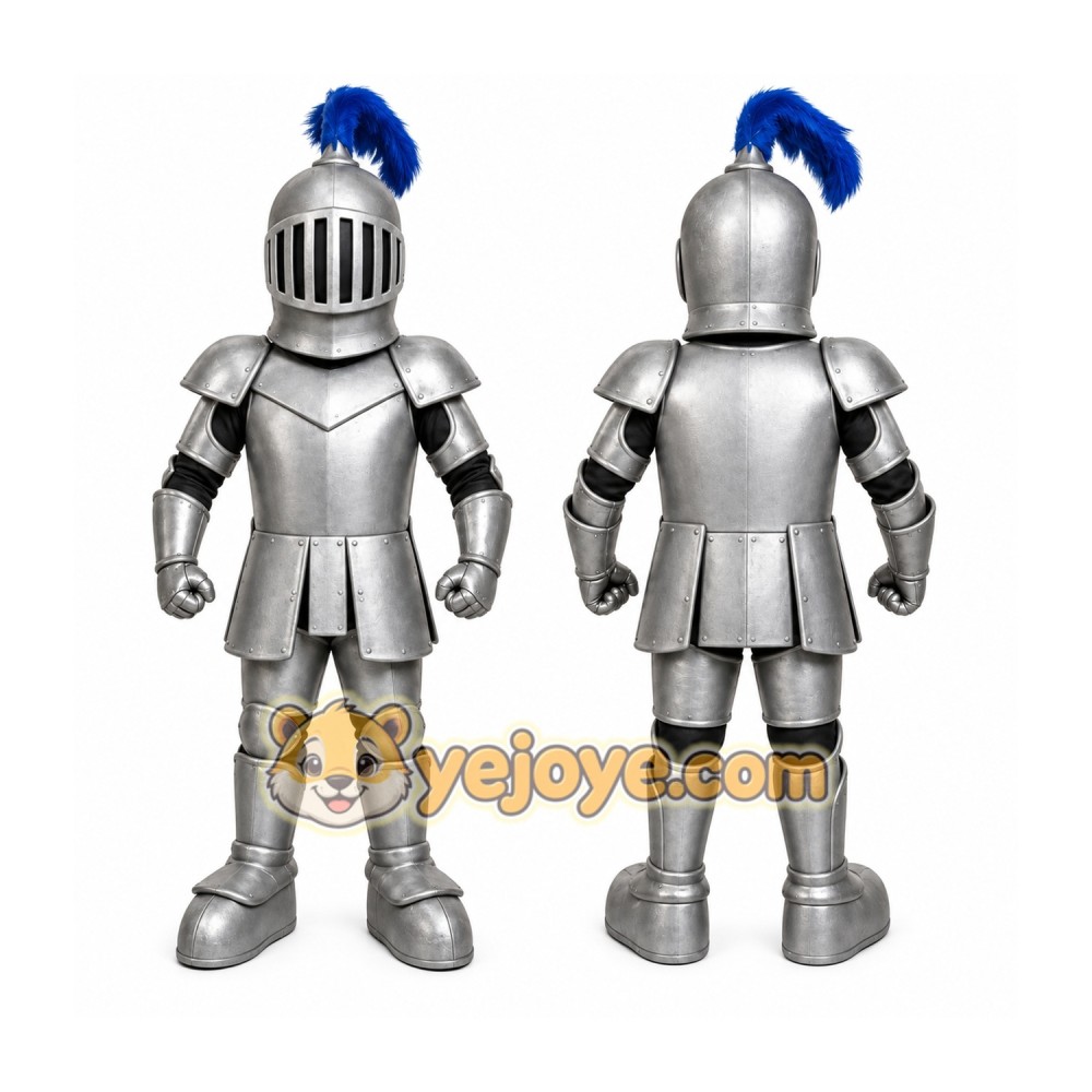 Armored Knight Mascot Costume with Custom Logo Armored Knight Mascot Costume with Custom Logo