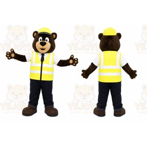 Brown Bear Mascot Costume with Custom Logo