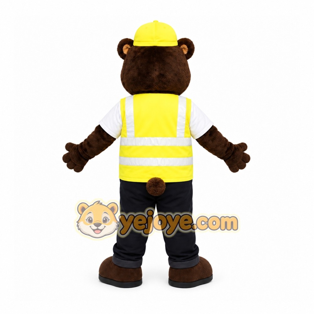 Brown Bear Mascot Costume with Custom Logo