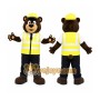 Brown Bear Mascot Costume with Custom Logo