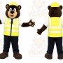 Brown Bear Mascot Costume with Custom Logo