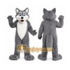 Gray Wolf Mascot Costume with Custom Logo Gray Wolf Mascot Costume with Custom Logo