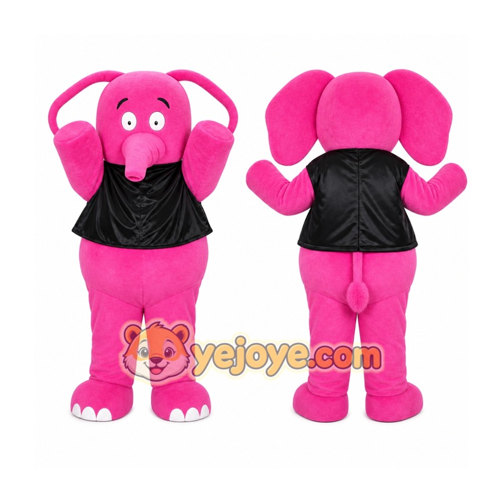 Pink Elephant Mascot Costume with Custom Logo Pink Elephant Mascot Costume with Custom Logo
