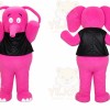 Pink Elephant Mascot Costume with Custom Logo