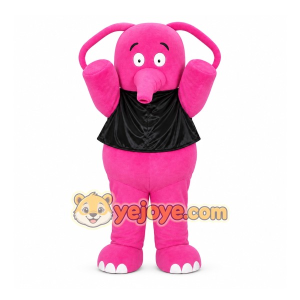 Pink Elephant Mascot Costume with Custom Logo Pink Elephant Mascot Costume with Custom Logo