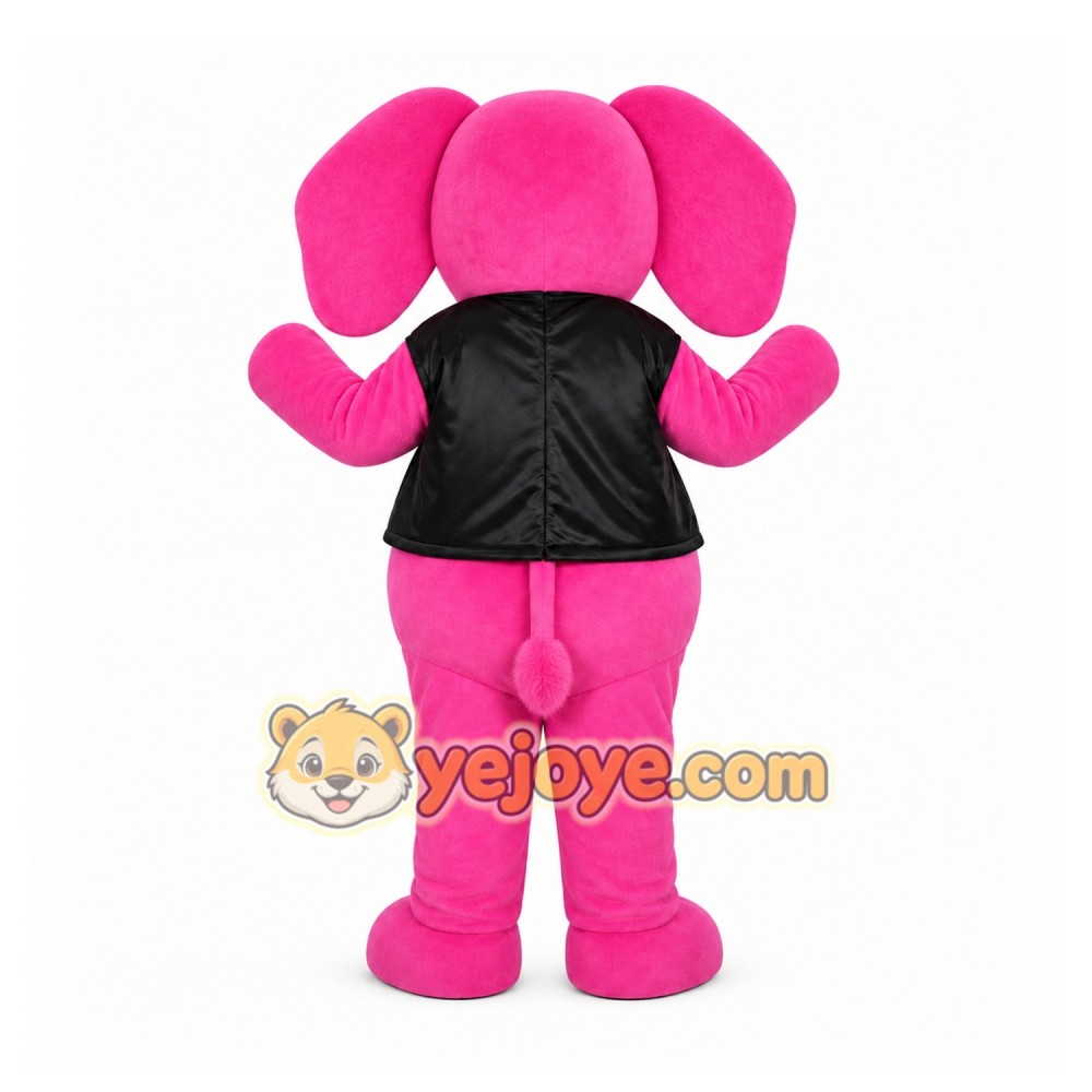 Pink Elephant Mascot Costume with Custom Logo Pink Elephant Mascot Costume with Custom Logo