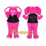 Pink Elephant Mascot Costume with Custom Logo