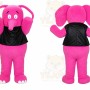 Pink Elephant Mascot Costume with Custom Logo