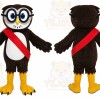 Brown Owl Mascot Costume with Custom Logo