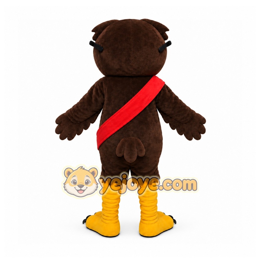 Brown Owl Mascot Costume with Custom Logo Brown Owl Mascot Costume with Custom Logo