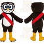 Brown Owl Mascot Costume with Custom Logo