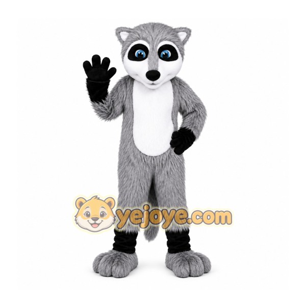 Gray Raccoon Mascot Costume with Custom Logo Gray Raccoon Mascot Costume with Custom Logo