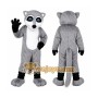 Gray Raccoon Mascot Costume with Custom Logo