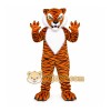 Orange Tiger Mascot Costume with Custom Logo