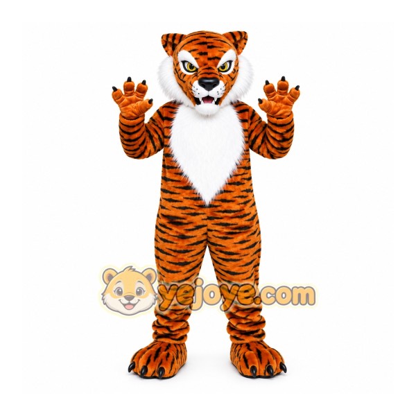 Orange Tiger Mascot Costume with Custom Logo Orange Tiger Mascot Costume with Custom Logo