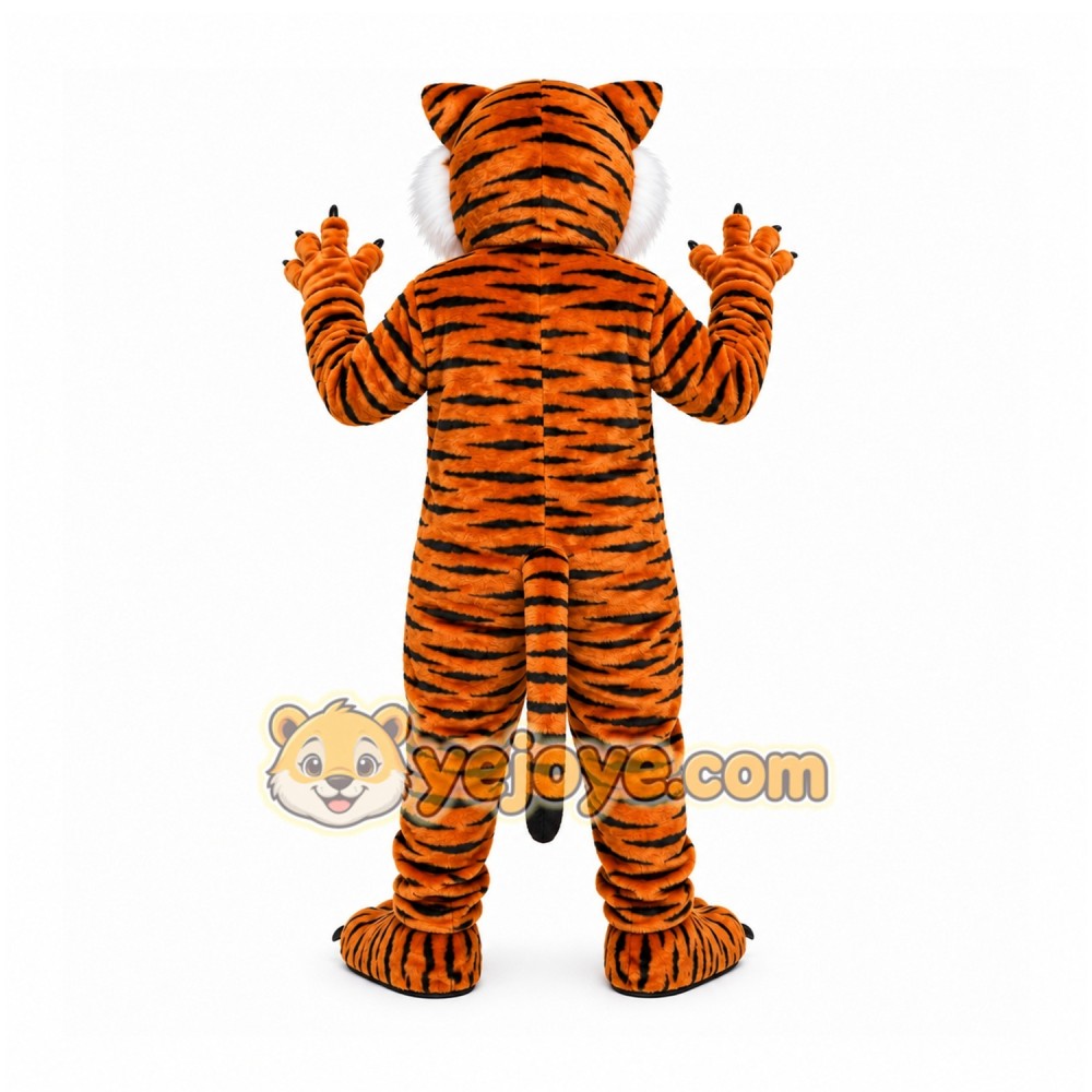 Orange Tiger Mascot Costume with Custom Logo