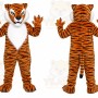 Orange Tiger Mascot Costume with Custom Logo