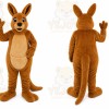 Brown Kangaroo Mascot Costume with Custom Logo