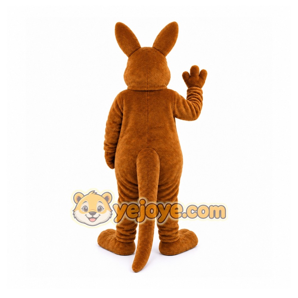 Brown Kangaroo Mascot Costume with Custom Logo Brown Kangaroo Mascot Costume with Custom Logo
