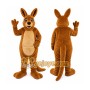 Brown Kangaroo Mascot Costume with Custom Logo