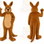 Brown Kangaroo Mascot Costume with Custom Logo
