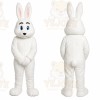 White Rabbit Mascot Costume with Custom Logo