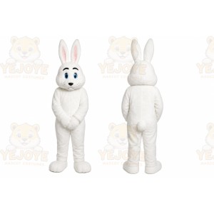 White Rabbit Mascot Costume with Custom Logo