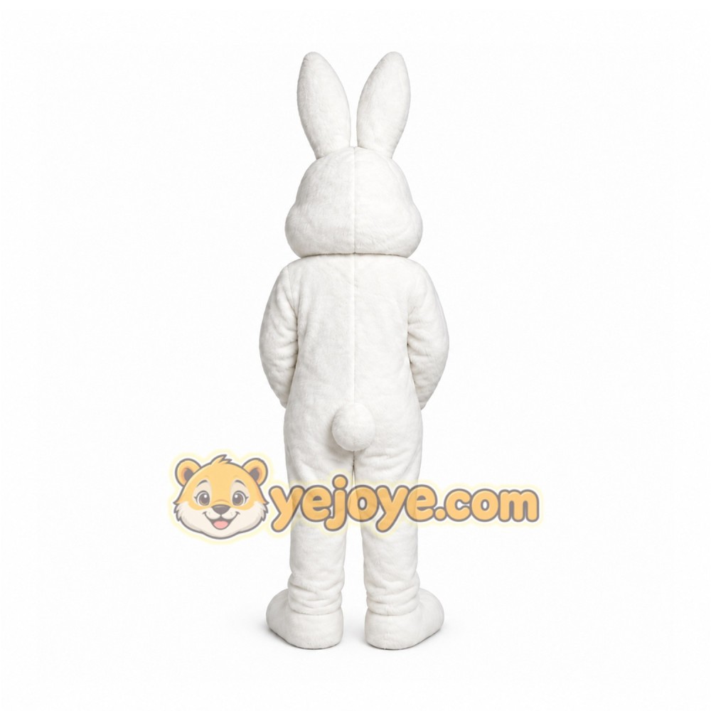 White Rabbit Mascot Costume with Custom Logo White Rabbit Mascot Costume with Custom Logo