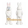 White Rabbit Mascot Costume with Custom Logo