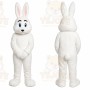 White Rabbit Mascot Costume with Custom Logo