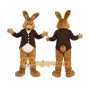 Brown Rabbit Mascot Costume with Custom Logo Brown Rabbit Mascot Costume with Custom Logo