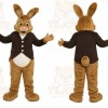 Brown Rabbit Mascot Costume with Custom Logo