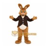 Brown Rabbit Mascot Costume with Custom Logo Brown Rabbit Mascot Costume with Custom Logo