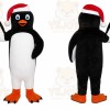Black Penguin Mascot Costume with Custom Logo