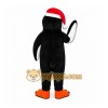 Black Penguin Mascot Costume with Custom Logo Black Penguin Mascot Costume with Custom Logo