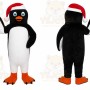 Black Penguin Mascot Costume with Custom Logo