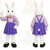 White Rabbit Mascot Costume with Custom Logo