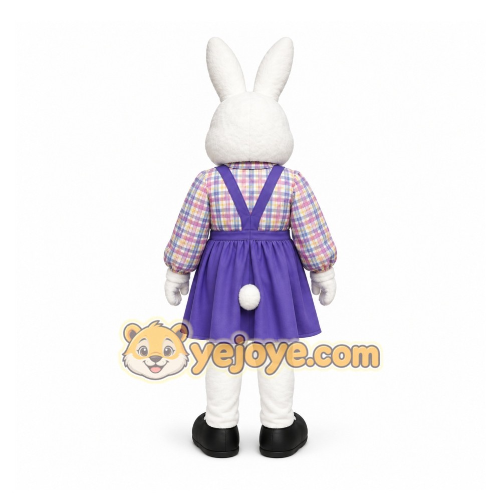 White Rabbit Mascot Costume with Custom Logo White Rabbit Mascot Costume with Custom Logo