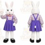 White Rabbit Mascot Costume with Custom Logo