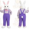 White Rabbit Mascot Costume with Custom Logo