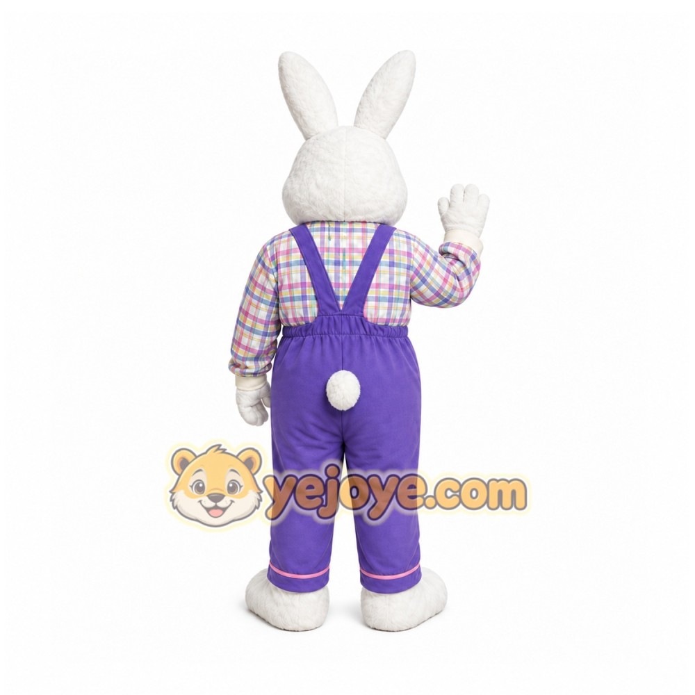 White Rabbit Mascot Costume with Custom Logo White Rabbit Mascot Costume with Custom Logo