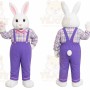 White Rabbit Mascot Costume with Custom Logo