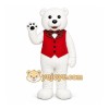 White Bear Mascot Costume with Custom Logo White Bear Mascot Costume with Custom Logo