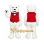 White Bear Mascot Costume with Custom Logo