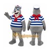Gray Seal Mascot Costume with Custom Logo Gray Seal Mascot Costume with Custom Logo